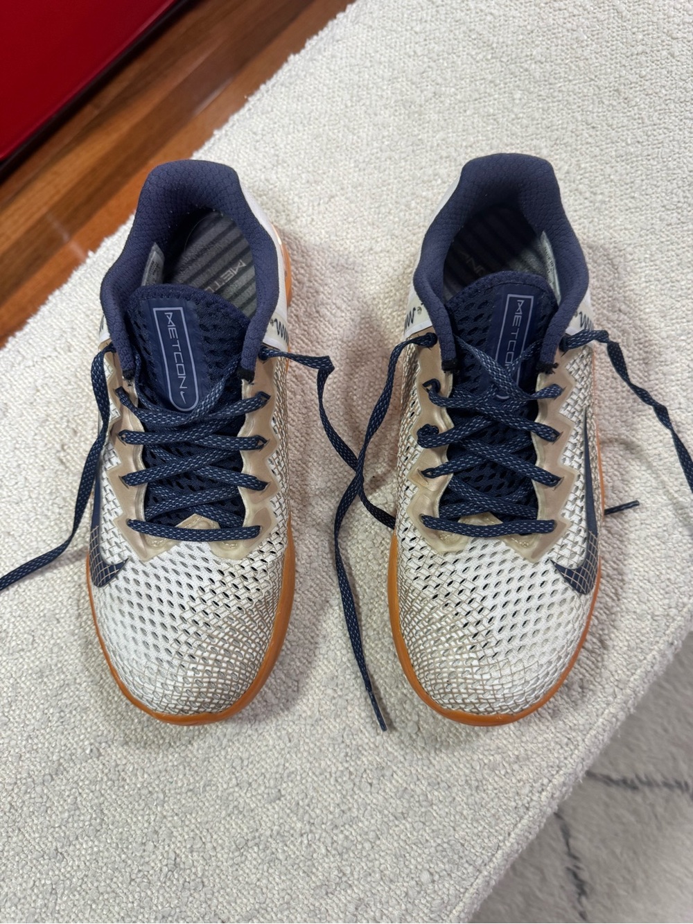 Nike Metcon 6 Training Shoes White/Navy Gum Sole | Women’s Size 8.5 - Picture 10 of 12